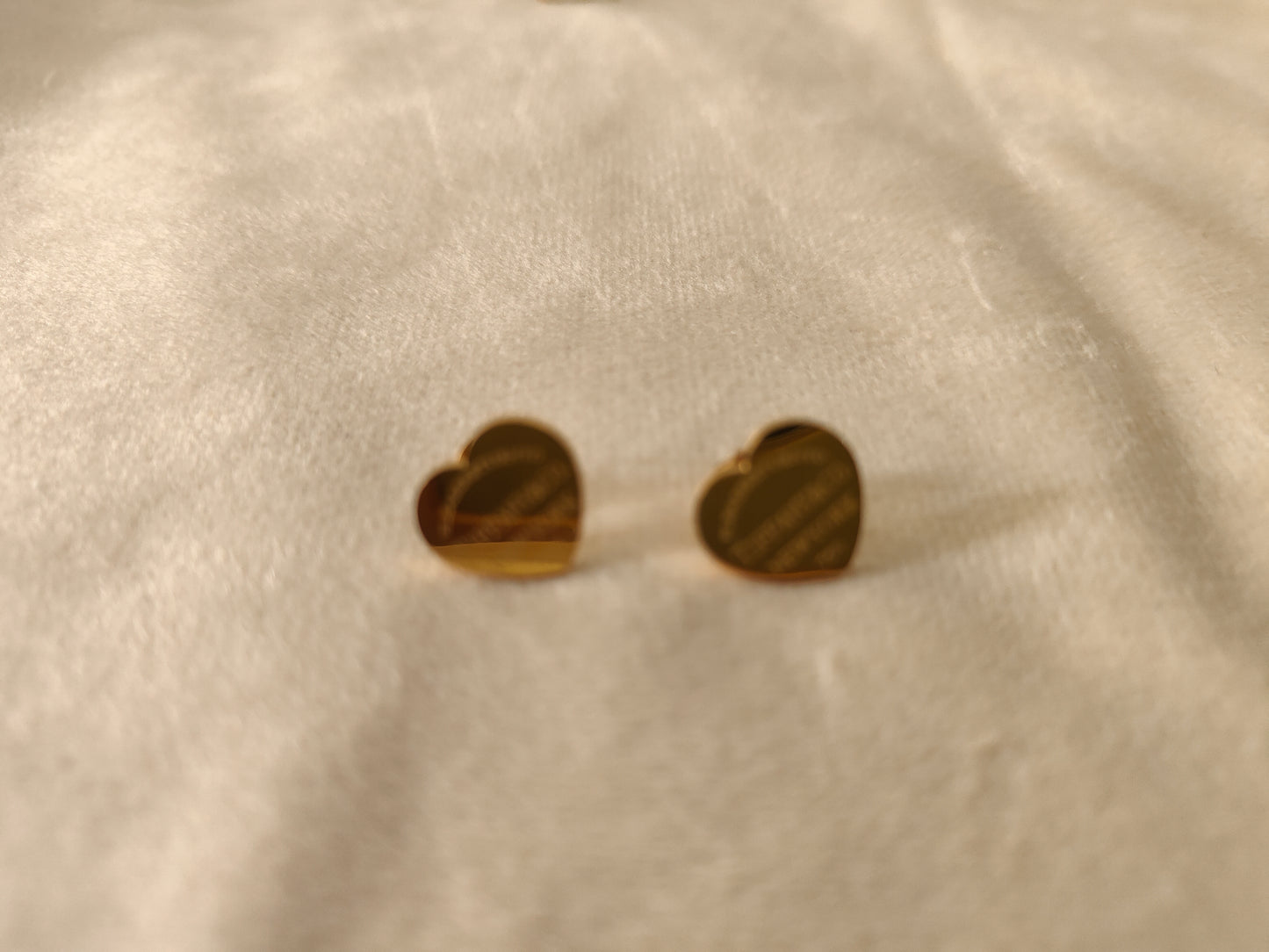 Tiffany engraved heart stud