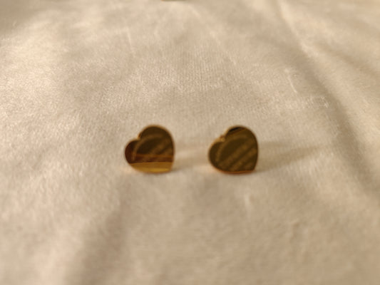 Tiffany engraved heart stud