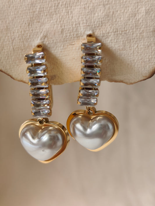 Baroque Pearl Heart Charm