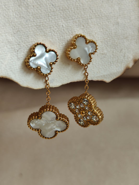 White Crystal Clover Drop