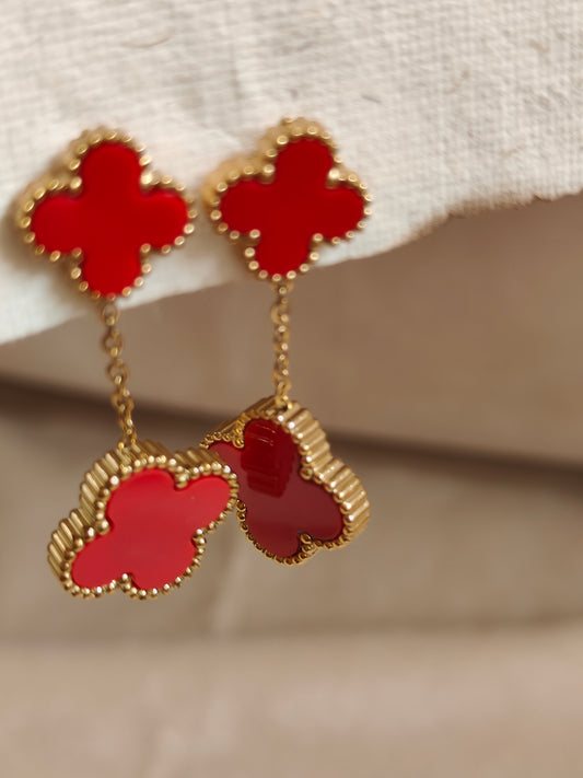 Scarlet Crystal Clover Drop